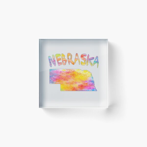 Item preview, Nebraska State Map - Vibrant Watercolor Art Splash designed and sold by mashmosh.