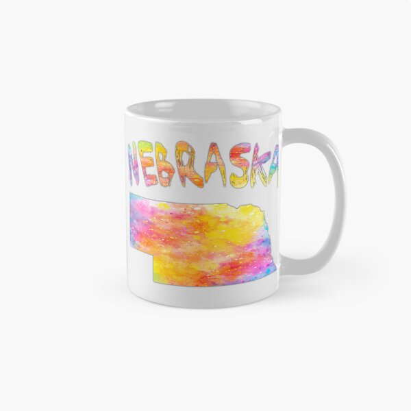 Artikelvorschau, Karte des Bundesstaates Nebraska – Lebendige Aquarellkunst entworfen und verkauft von mashmosh.