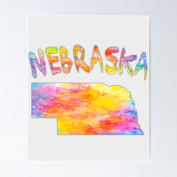 Item preview, Nebraska State Map - Vibrant Watercolor Art Splash designed and sold by mashmosh.