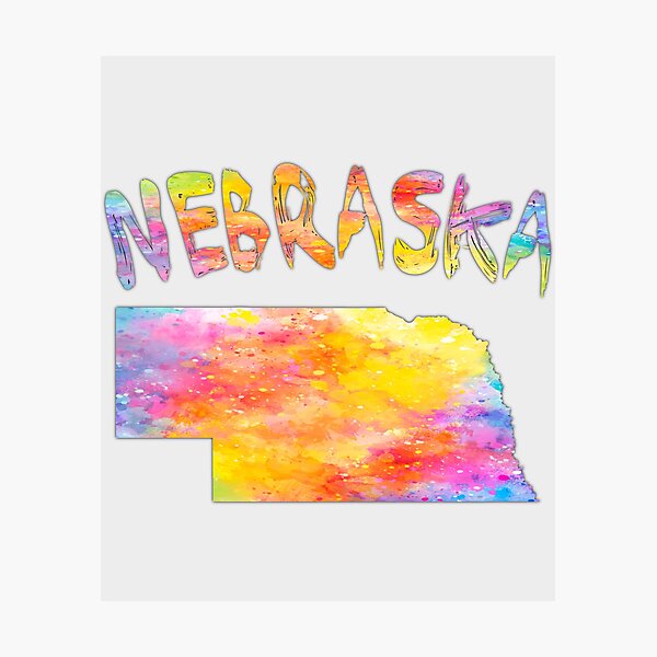Item preview, Nebraska State Map - Vibrant Watercolor Art Splash designed and sold by mashmosh.