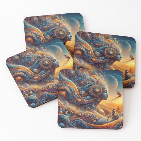 Item preview, Cosmic Harmony & Surreal Beauty – Spiritual AI art with mandala hair and mystical energy designed and sold by FotoworldEdel.