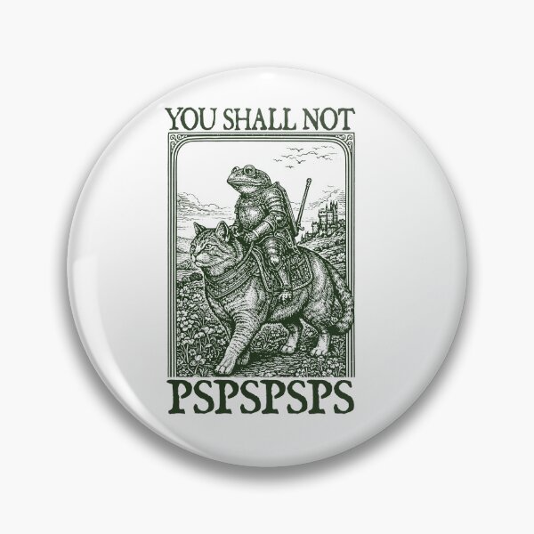 Item preview, Funny Medieval Cat, You Shall Not PSPSPSPS Frog Wizard Meme designed and sold by RandyHaskins.