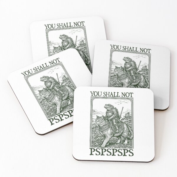 Item preview, Funny Medieval Cat, You Shall Not PSPSPSPS Frog Wizard Meme designed and sold by RandyHaskins.