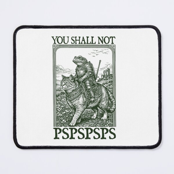 Item preview, Funny Medieval Cat, You Shall Not PSPSPSPS Frog Wizard Meme designed and sold by RandyHaskins.