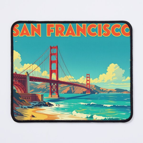 Item preview, Baker Beach, San Francisco, USA: Vintage-Style Painterly Travel Poster designed and sold by LSVart.