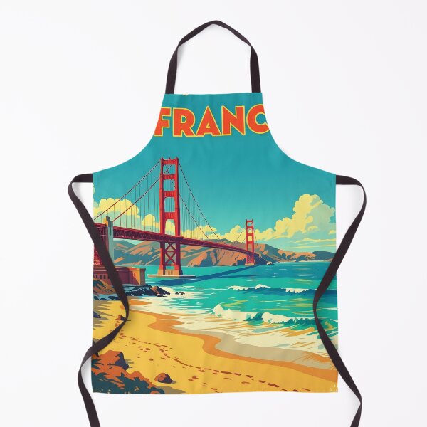 Item preview, Baker Beach, San Francisco, USA: Vintage-Style Painterly Travel Poster designed and sold by LSVart.