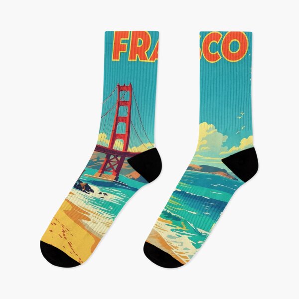 Item preview, Baker Beach, San Francisco, USA: Vintage-Style Painterly Travel Poster designed and sold by LSVart.