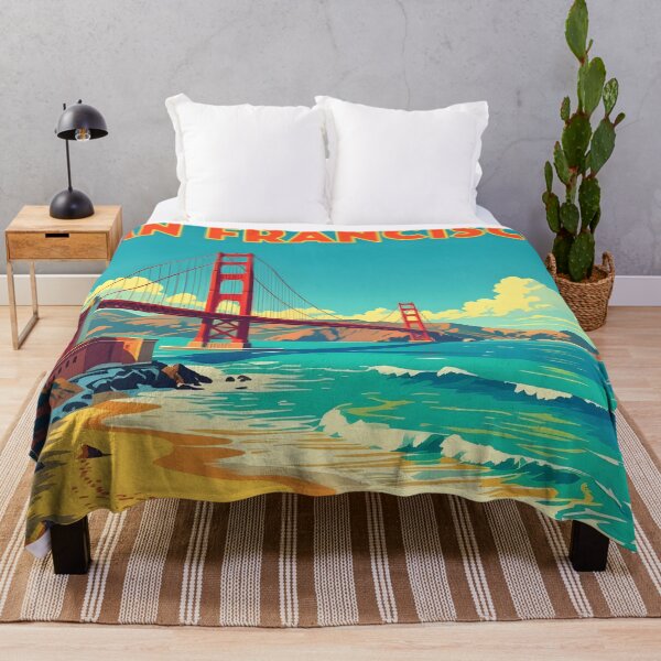 Item preview, Baker Beach, San Francisco, USA: Vintage-Style Painterly Travel Poster designed and sold by LSVart.