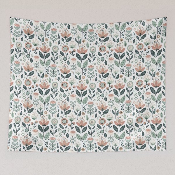 Item preview, Nordic Spring Folk Flowers | Scandinavian Folk Art designed and sold by Shuga-Design.