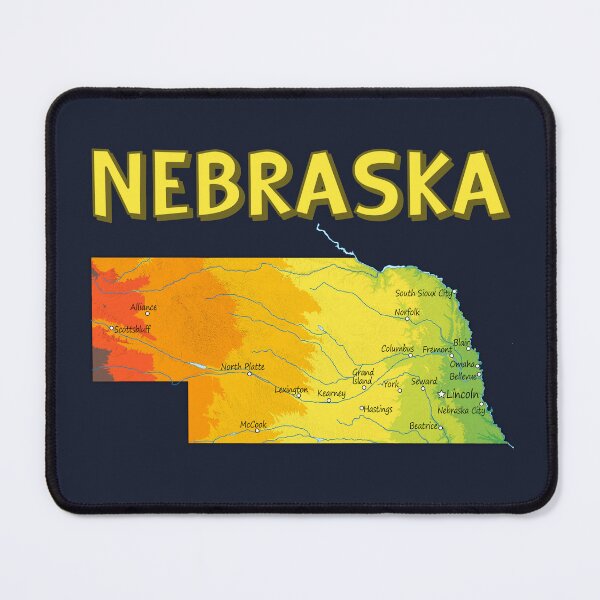 Item preview, Nebraska State Map - Vintage Topographic Sunset Style designed and sold by mashmosh.