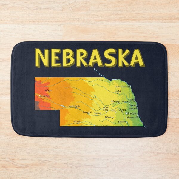Item preview, Nebraska State Map - Vintage Topographic Sunset Style designed and sold by mashmosh.