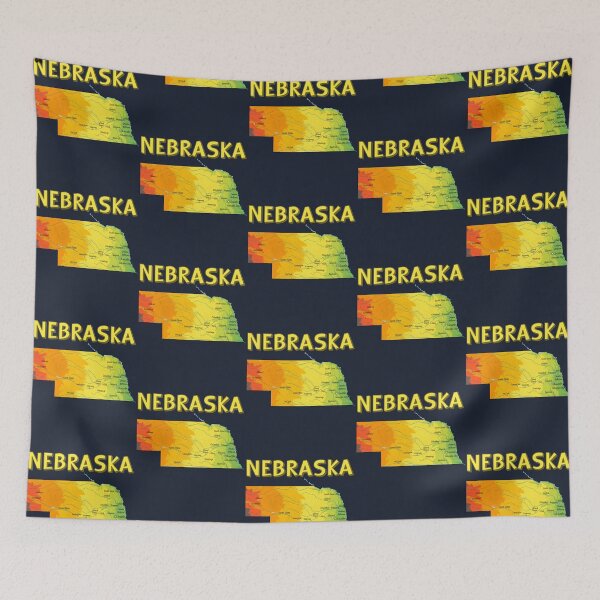 Item preview, Nebraska State Map - Vintage Topographic Sunset Style designed and sold by mashmosh.