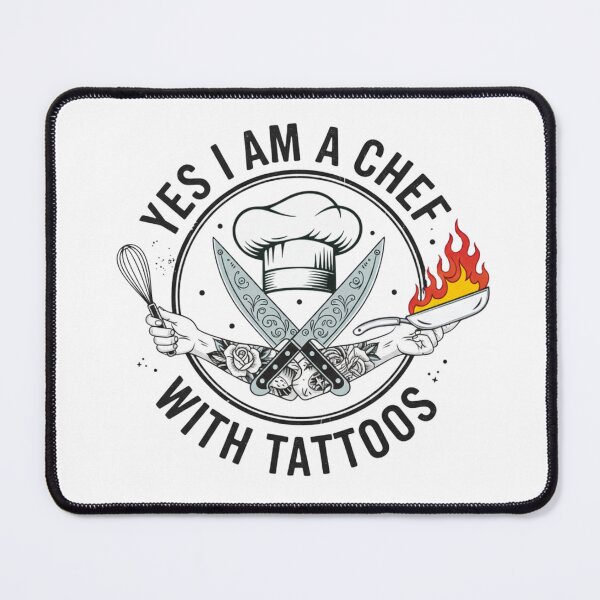 Item preview, Chef with tattoos sign - Tattooed cooking lover designed and sold by Lia Vina.