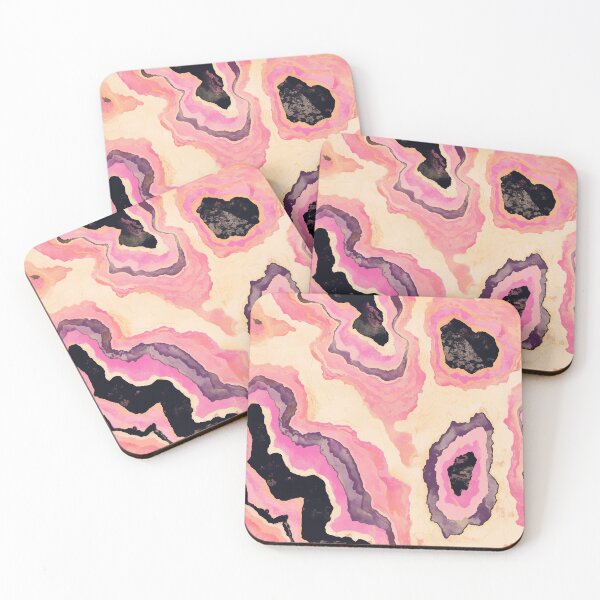 Item preview, Pink Agate Geode Topography Swirls Pattern designed and sold by bubblegoth.