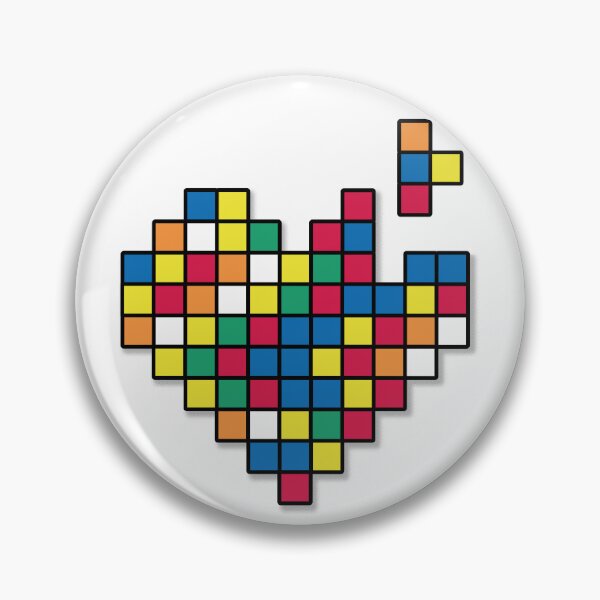 Artikelvorschau, Puzzle Heart – Vervollständige die Liebe: Tetris- und Rubik's Cube-Mosaikdesign entworfen und verkauft von Vector Woofs.
