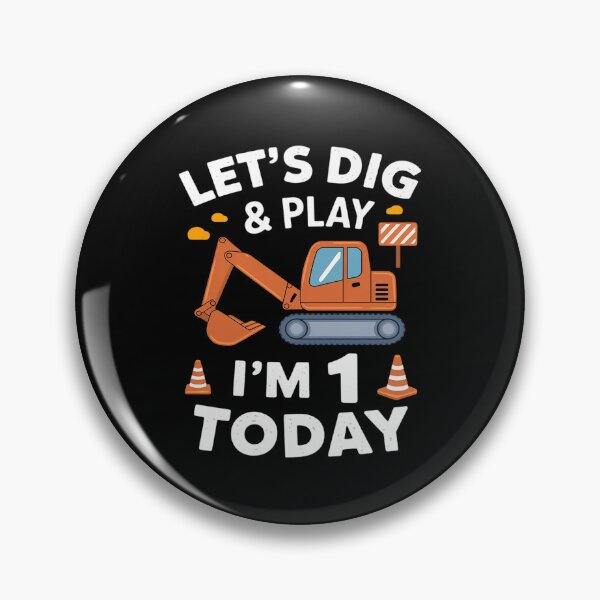 Item preview, One 1st Birthday Boy Digger Boy Construction 1 Year Old designed and sold by DigitaldeligArt.