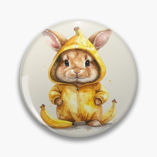 Item preview, Brown dwarf rabbit in a banana costume designed and sold by LiskoDesign.