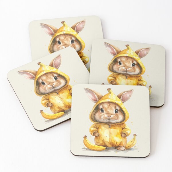 Item preview, Brown dwarf rabbit in a banana costume designed and sold by LiskoDesign.