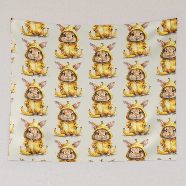 Item preview, Brown dwarf rabbit in a banana costume designed and sold by LiskoDesign.