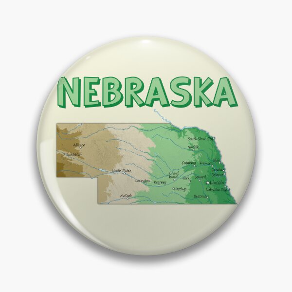 Item preview, Nebraska State Topographic Map - Green & Earth Tones Heritage designed and sold by mashmosh.