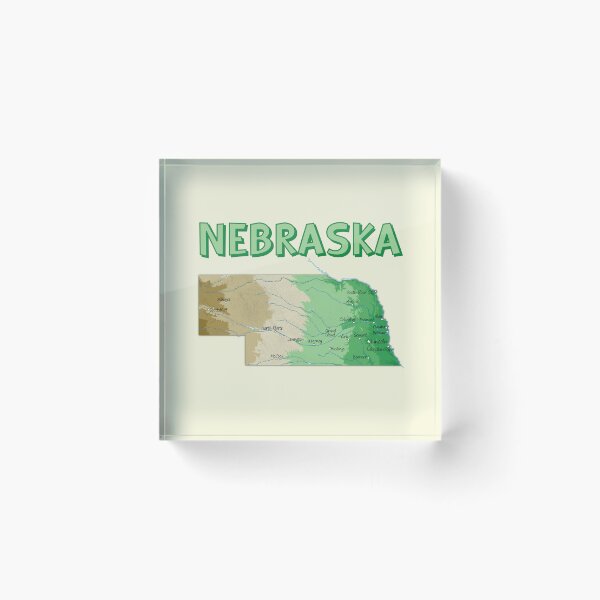 Item preview, Nebraska State Topographic Map - Green & Earth Tones Heritage designed and sold by mashmosh.