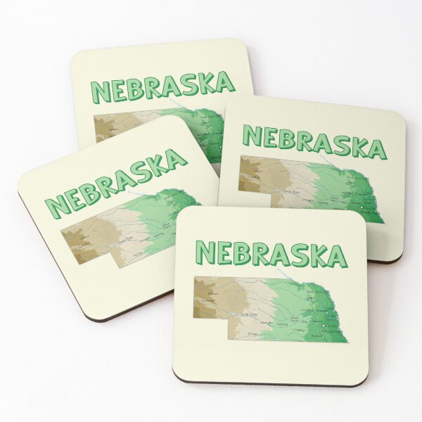 Item preview, Nebraska State Topographic Map - Green & Earth Tones Heritage designed and sold by mashmosh.