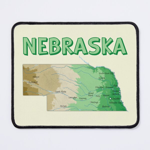 Item preview, Nebraska State Topographic Map - Green & Earth Tones Heritage designed and sold by mashmosh.
