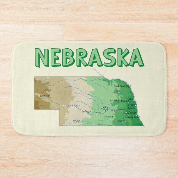 Item preview, Nebraska State Topographic Map - Green & Earth Tones Heritage designed and sold by mashmosh.