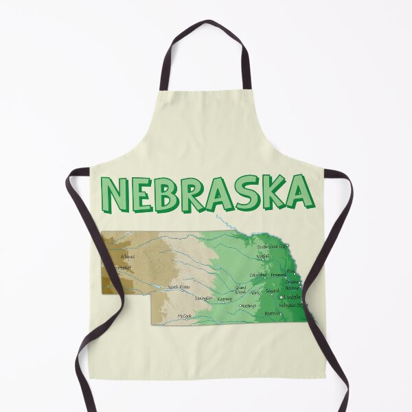 Item preview, Nebraska State Topographic Map - Green & Earth Tones Heritage designed and sold by mashmosh.