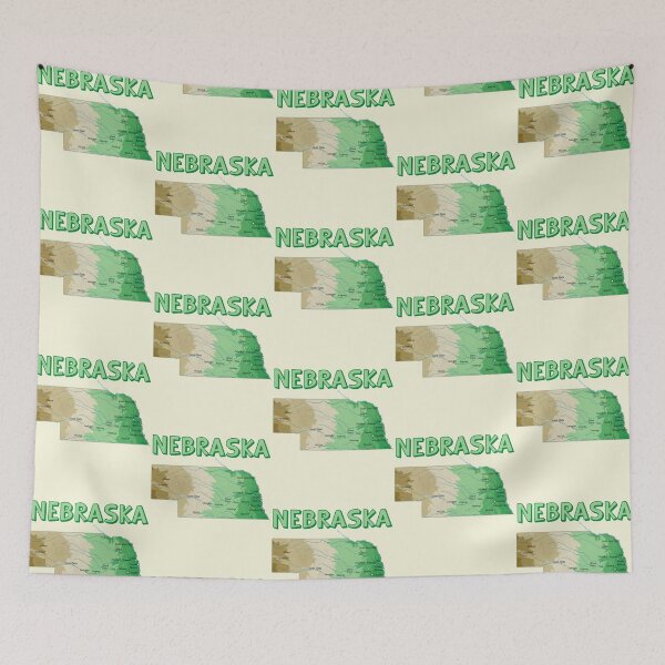 Item preview, Nebraska State Topographic Map - Green & Earth Tones Heritage designed and sold by mashmosh.