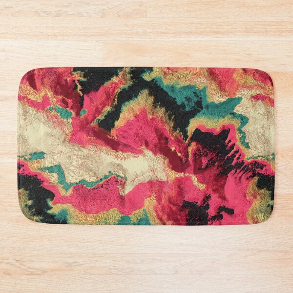 Item preview, Neon Topographic Contour Map Swirls Pattern designed and sold by bubblegoth.