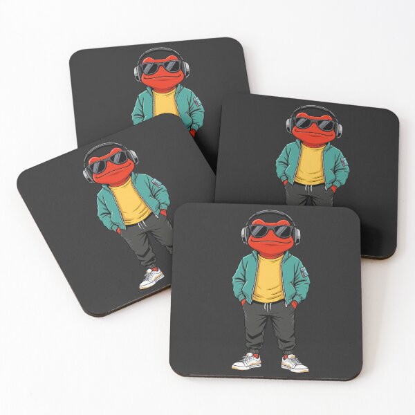 Item preview, Cool Red Frog Weekend Illustration – Street Frog in Bomber Jacket & Sunglasses | Premium Flat Cartoon Art designed and sold by ColorSplash123.