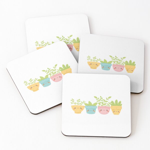 Item preview, Cute Potted Plants with Smiling Faces | Kawaii Plant Illustration designed and sold by VelineArt.