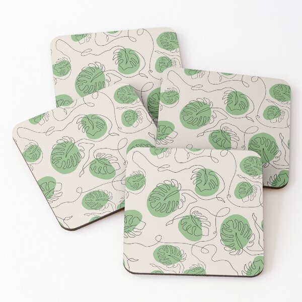 Item preview, Tropical Monstera Line Art Pattern designed and sold by GamerGearTees.