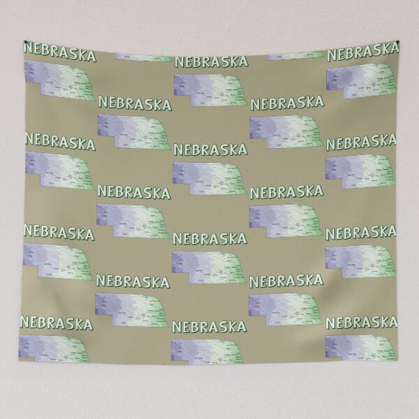 Item preview, Nebraska State Map Vintage Retro Travel Illustration designed and sold by mashmosh.
