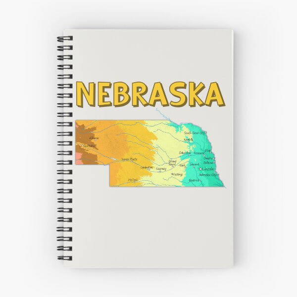 Item preview, Nebraska State Topographic Map - Sunset Palette designed and sold by mashmosh.