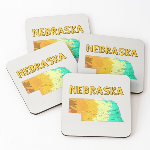 Item preview, Nebraska State Topographic Map - Sunset Palette designed and sold by mashmosh.
