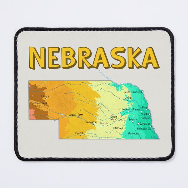 Item preview, Nebraska State Topographic Map - Sunset Palette designed and sold by mashmosh.