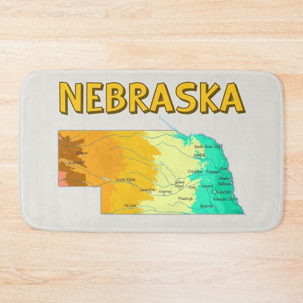 Item preview, Nebraska State Topographic Map - Sunset Palette designed and sold by mashmosh.
