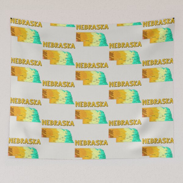 Item preview, Nebraska State Topographic Map - Sunset Palette designed and sold by mashmosh.