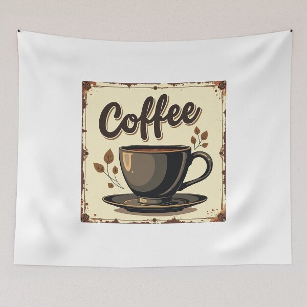 Item preview, Vintage coffee label retro design designed and sold by CleanDecor.
