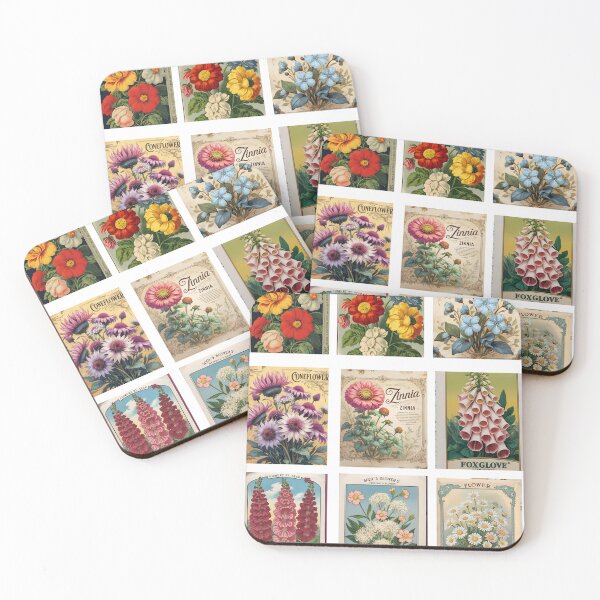 Item preview, Vintage Botanical Flower Seed Packet Art – Retro Floral Garden Print designed and sold by Estelle Printworks.