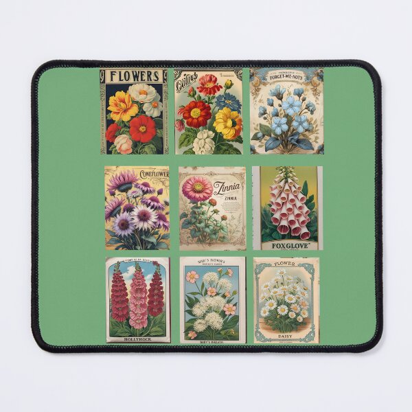Item preview, Vintage Botanical Flower Seed Packet Art – Retro Floral Garden Print designed and sold by Estelle Printworks.
