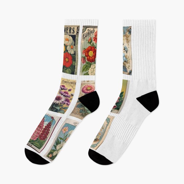 Item preview, Vintage Botanical Flower Seed Packet Art – Retro Floral Garden Print designed and sold by Estelle Printworks.
