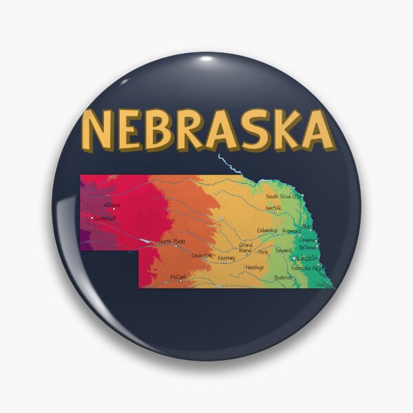 Item preview, Nebraska State Topographic Map - Vibrant Colors designed and sold by mashmosh.