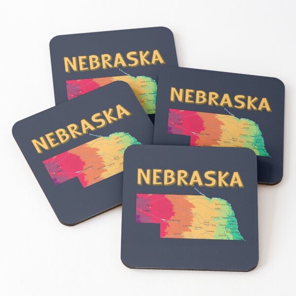 Item preview, Nebraska State Topographic Map - Vibrant Colors designed and sold by mashmosh.