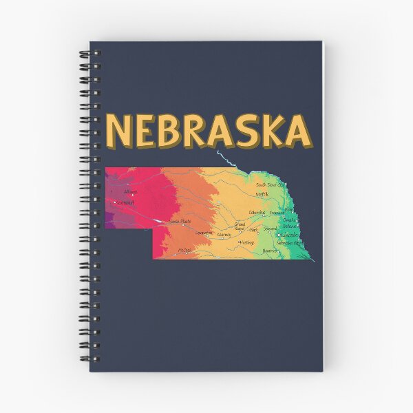 Item preview, Nebraska State Topographic Map - Vibrant Colors designed and sold by mashmosh.