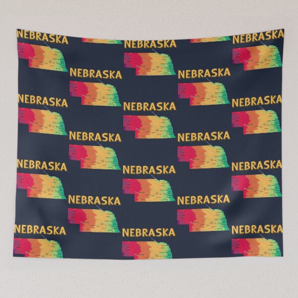 Item preview, Nebraska State Topographic Map - Vibrant Colors designed and sold by mashmosh.