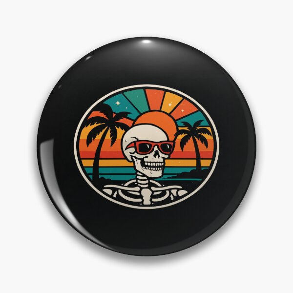 Item preview,  Retro Skeleton in Sunglasses with Tropical Sunset Vibes – Bold Summer Beach Art for Cool Souls designed and sold by Bright Nest Studio.