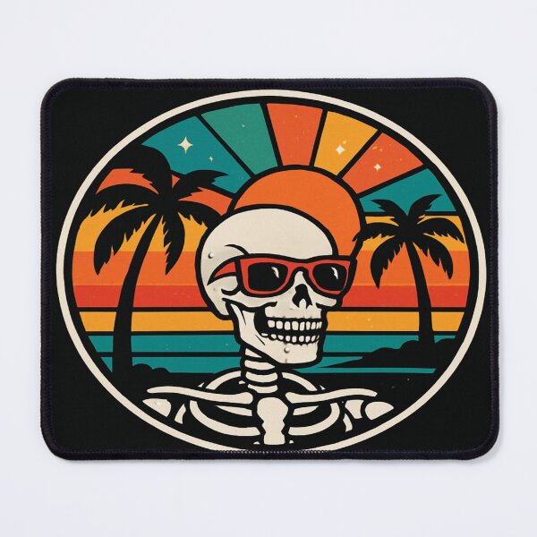 Item preview, Retro Skeleton in Sunglasses with Tropical Sunset Vibes – Bold Summer Beach Art for Cool Souls designed and sold by Bright Nest Studio.